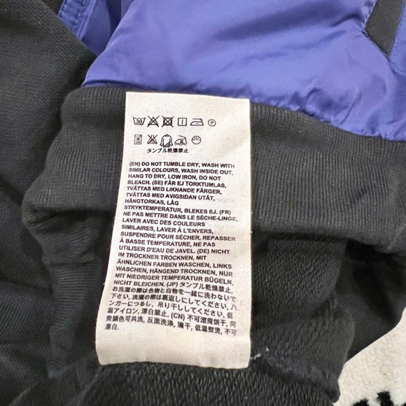 Acne Studios Colorblock Cotton & Nylon French Terry Black Blue Shorts - Picture 8 of 9